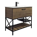 Тумба с раковиной Comforty Бредфорд-90 00-00009403CF дуб темный