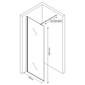 Душевая стенка BERGES SKY BLACK 90см 064009 профиль черный, стекло прозрачное