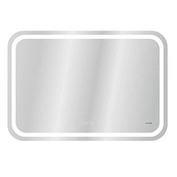 Зеркало Cersanit Led 050 Design Pro 80 KN-LU-LED050*80-p-Os с подсветкой и подогревом, с часами