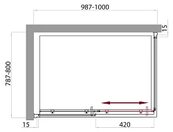 Душевой уголок BelBagno Uno 120x80см UNO-AH-1-120/80-P-Cr профиль хром, стекло рифленое