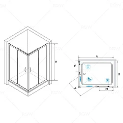 Душевой уголок RGW Passage PA-146 80x100см 020814680-11 профиль хром, стекло прозрачное