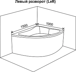 Акриловая ванна Golden Frog 150см GF-2006 R белая глянцевая