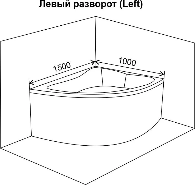Акриловая ванна Golden Frog 150см GF-2006 R белая глянцевая