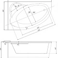 Акриловая ванна AZARIO LAURA 170x110 правая AV.0051170 белая глянцевая