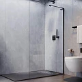Душевая перегородка Veconi Korato KR-77B 70см KR77B-70-01-C9 профиль черный, стекло прозрачное