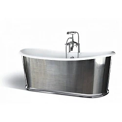 Чугунная ванна Aquanet Sharking 183x78 SW-1010B хром, глянец