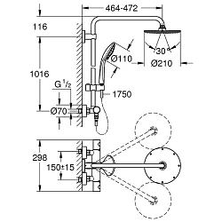 Душевая стойка Grohe Euphoria XXL System 210 27964000 хром