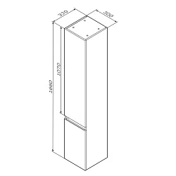 Шкаф-пенал AM.PM X-Joy 30см M85ACHR0306WG белый глянцевый