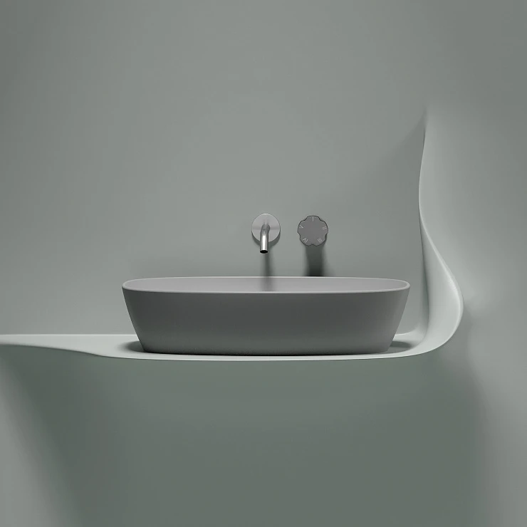 Раковина накладная Ceramica nova Element 600*380*138мм CN6049MSG серая матовая