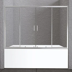 Шторка на ванну BelBagno Unique 180x140см UNIQUE-VF-2-150/180-140-C-Cr хром, стекло прозрачное