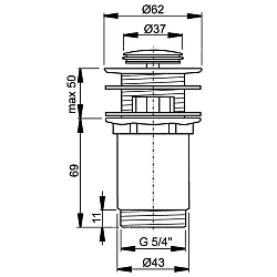 Донный клапан AlcaPlast A391 хром