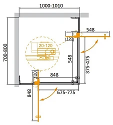 Душевой уголок Cezares Slider 110x80см SLIDER-AH-2-70/80-100/110-BR-Cr профиль хром, стекло бронза