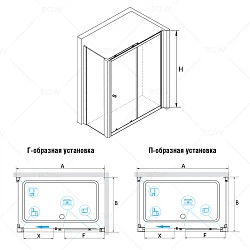 Душевой уголок RGW Classic CL-45 110x100см 040945110-11 профиль хром, стекло прозрачное