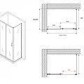 Душевой уголок ABBER Schwarzer Diamant 130x85см AG30130B-S85B профиль черный, стекло прозрачное