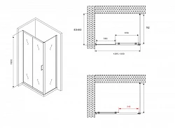 Душевой уголок ABBER Schwarzer Diamant 130x85см AG30130B-S85B профиль черный, стекло прозрачное