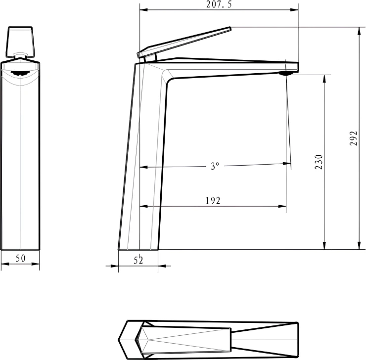 Смеситель для раковины Boheme Venturo 382 золото