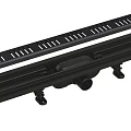 Душевой лоток AlcaPlast APZ10BLACK 750 с решеткой и опорами, черный