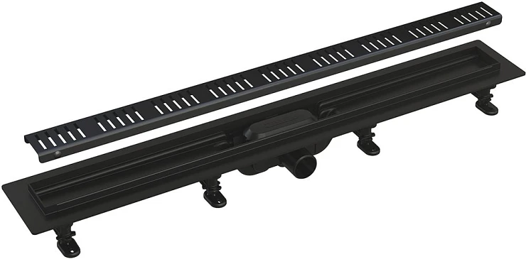 Душевой лоток AlcaPlast APZ10BLACK 750 с решеткой и опорами, черный