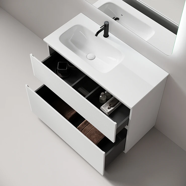 Тумба под раковину Sancos Folk Floor 100 FL100FLW левая, напольная, Bianco