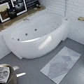 Акриловая ванна Aquatek Бетта 170x95 R с гидромассажем и экраном BET170-0000011 белая глянцевая