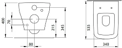 Унитаз подвесной Allen Brau INFINITY 4.21011.31 с сиденьем, черный матовый