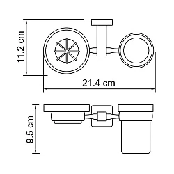 Стакан Wasserkraft Lippe K-6526 с мыльницей, хром