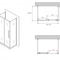 Душевой уголок ABBER Schwarzer Diamant 150х80см AG30150BH-S80B-S80B профиль черный,стекло прозрачное