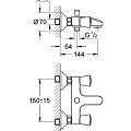 Смеситель для ванны с душем Grohe Costa S 25483001 хром