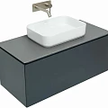 Тумба с раковиной Allen Brau Infinity 100 с графитовой столешницей, антрацит матовый