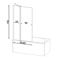 Шторка на ванну AM.PM Gem 80x140см W90BS-D3W5-140CT профиль хром, стекло прозрачное