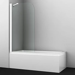 Шторка на ванну Wasserkraft Leine 80x140см 35P01-80W Fixed профиль белый, стек