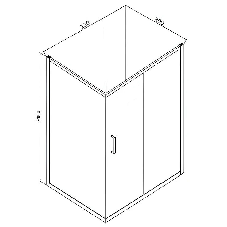 Душевой уголок Bravat Drop 120x80см BS120.3100A профиль хром, стекло прозрачное