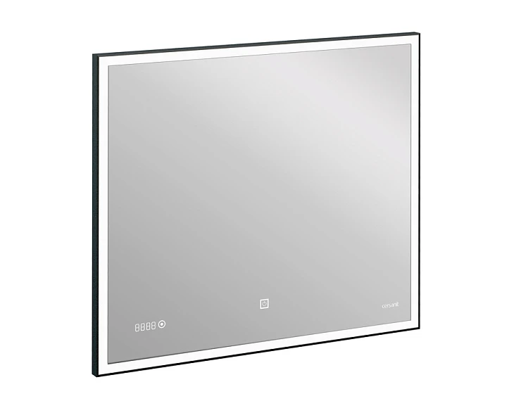 Зеркало Cersanit LED 011 design 80x70 с подсветкой часы металл. рамка KN-LU-LED011*80-d-Os