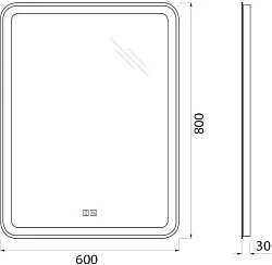 Зеркало BelBagno 60 SPC-MAR-600-800-LED-TCH-WARM с подсветкой и подогревом