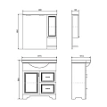 Тумба с раковиной Comforty Севилья 85 00-00003083CF слоновая кость