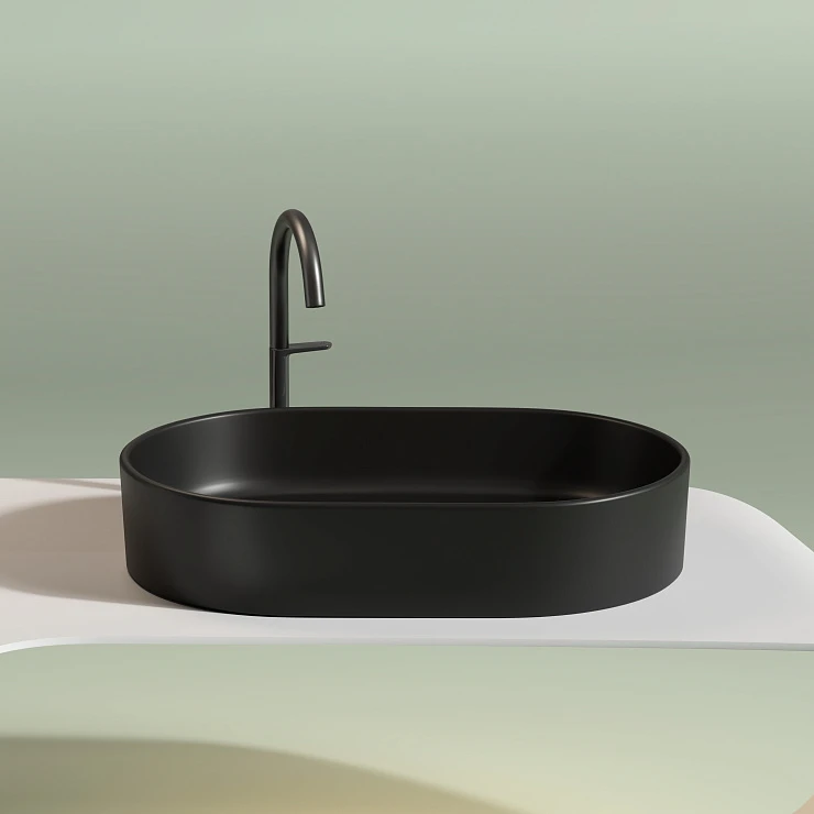 Раковина накладная Ceramica nova Element 600*380*122мм CN6048MB черная матовая