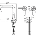 Смеситель для раковины ARROW AG4266CP на 3 отверстия, хром
