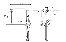 Смеситель для раковины ARROW AG4266CP на 3 отверстия, хром
