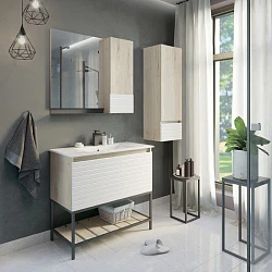 Тумба с раковиной Comforty Страсбург 90 00-00006557CF дуб дымчатый