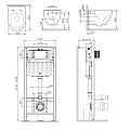 Инсталляция с унитазом и клавишей AM.PM Like IS49001.801701 Белый; Синий