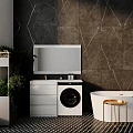 Тумба с раковиной Style Line Даллас 130 напольная, левая, белый глянец