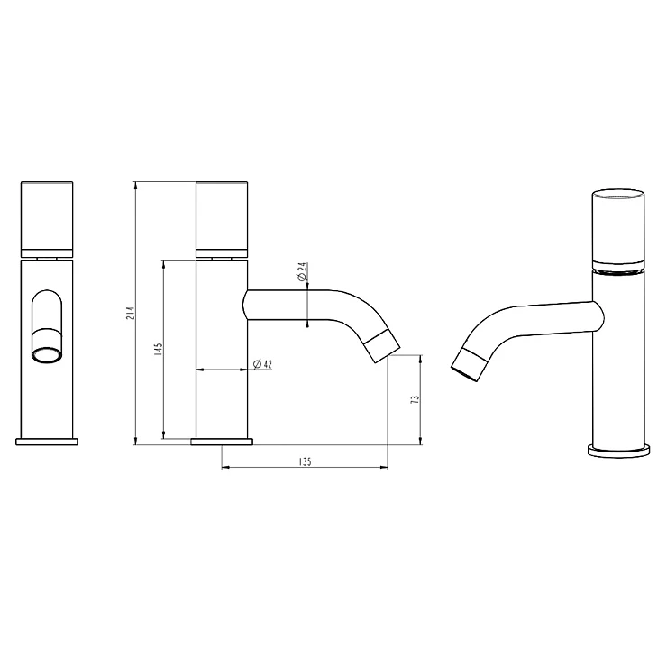 Смеситель для раковины Boheme Stick 121-NB.4 никель браш