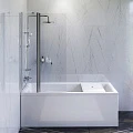 Акриловая ванна AM.PM Gem 170x70 с каркасом, шторкой и душевой системой W90ASET-170D3W5 белый, хром