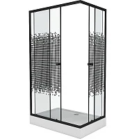 Душевой уголок Niagara Nova NG-0180-14 80x80, квадратный, с поддоном черный