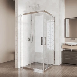 Душевой уголок GuteWetter KÜBELE 90х90см DE019SC профиль хром матовый, стекло прозрачное