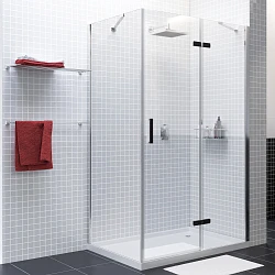 Душевой уголок Wasserkraft Aller 120x80см 10H06RBLACK профиль хром/черный, стекло прозрачное