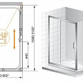 Душевой уголок Cezares Porta 130x80см PORTA-AH-11-130/80-P-Cr профиль хром, стекло рифленое
