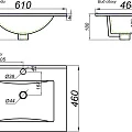 Тумба с раковиной Aqwella Brig 60 напольная, белая
