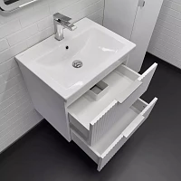 Тумба с раковиной Comforty Лима 60П2 белая матовая (раковина Como 60)