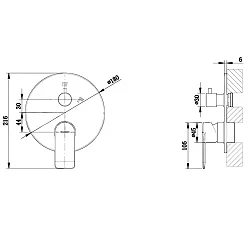 Смеситель встраиваемый для душа Bravat PB8369402BW-2-ENG черный